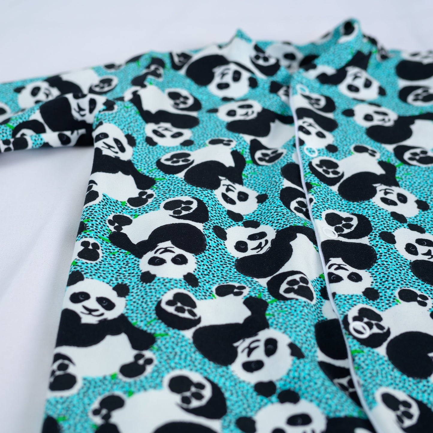 Blue Panda Cotton Sleepsuit