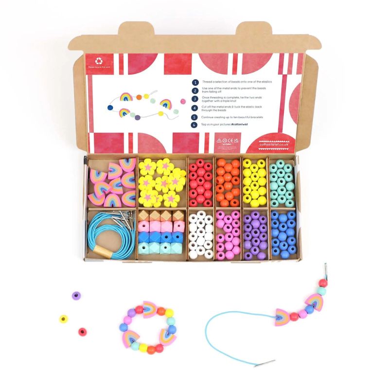 Cotton Twist Bracelet Making Kit - Rainbow Colours