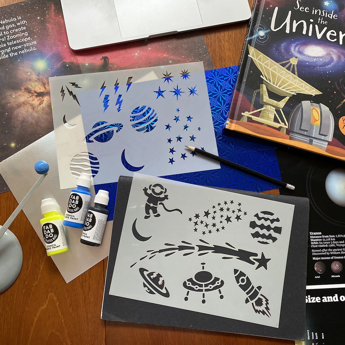 Space Themed Kids T-Shirt Painting Craft Box