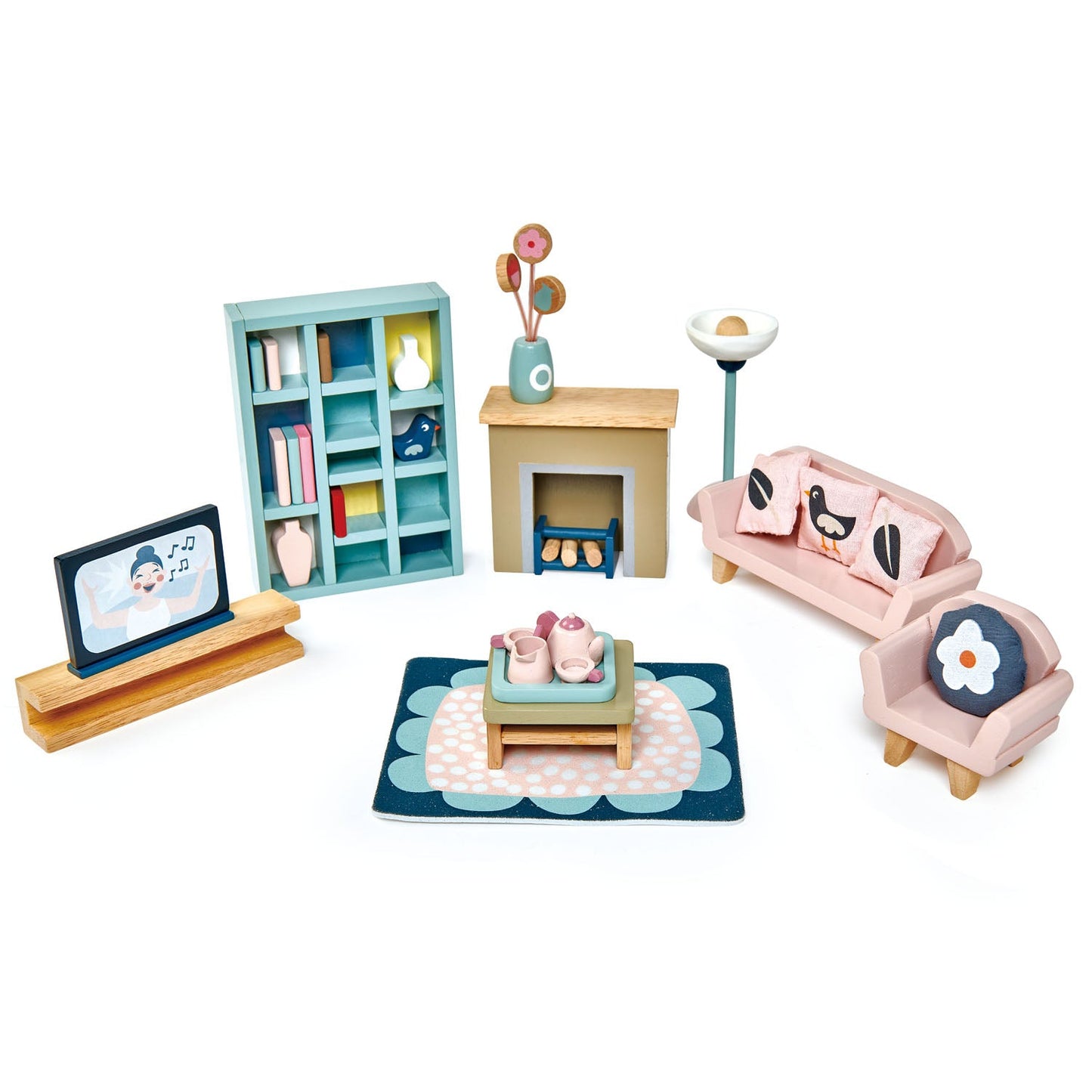 Doll Family & Furniture Bundle (5 Room Sets & Doll Family)