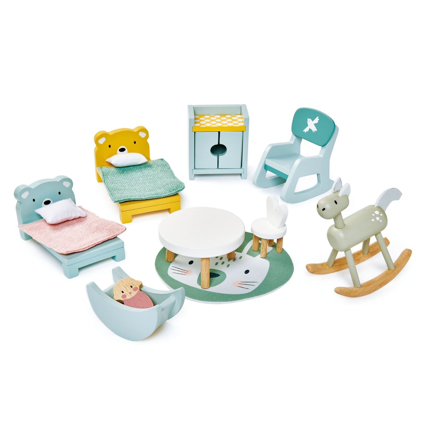 Doll Family & Furniture Bundle (5 Room Sets & Doll Family)