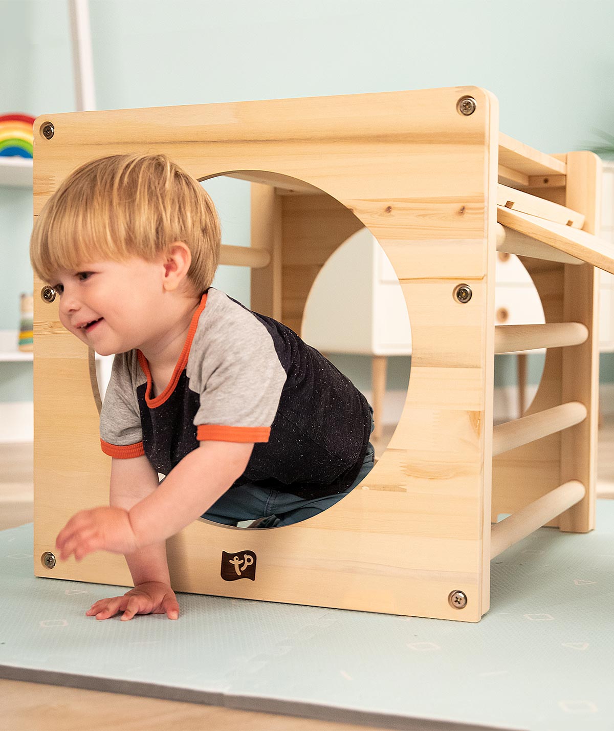 Indoor Wooden Climbing Cube - Multi