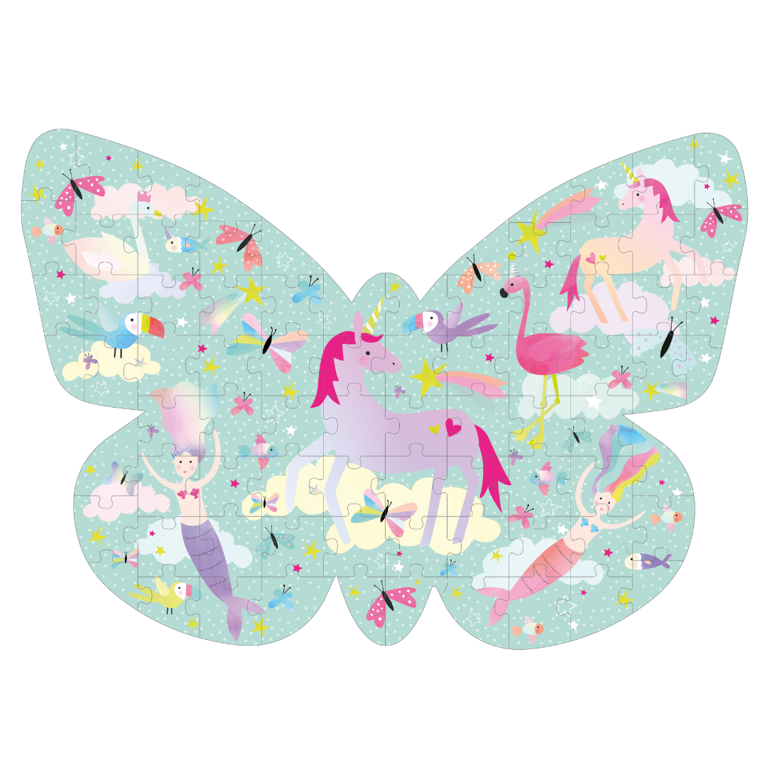 80 Piece " Butterfly"  Shaped Jigsaw With Shaped Box - Fantasy