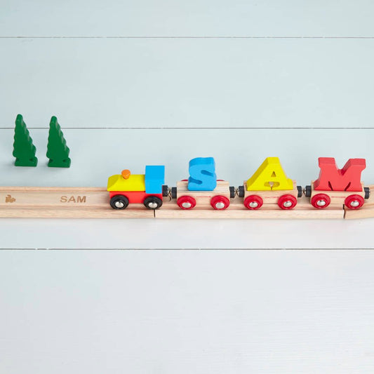 A Pack Of Personalised Train Track, Natural - Toys & Games > Toys > Toy Trains & Train Sets - The Present King