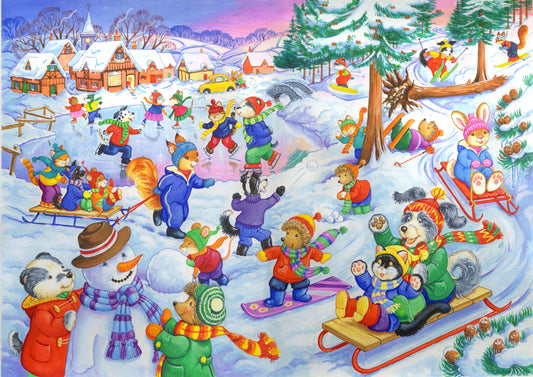 Fun in the Snow - 80 Piece Jigsaw Puzzle