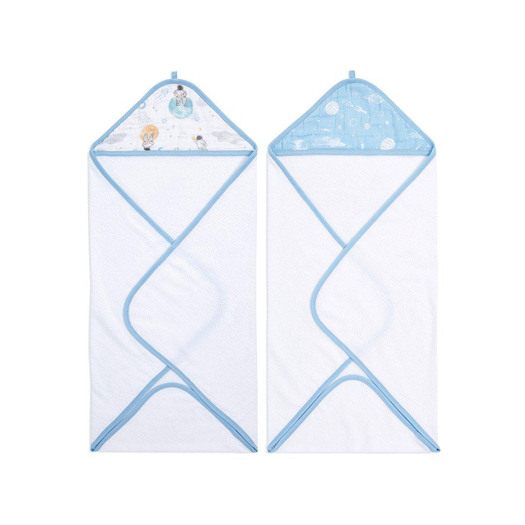 aden + anais Essentials Hooded Towel - Space Explorers - 2 Pack - Space Explorers - Baby & Toddler > Baby Bathing - The Present King