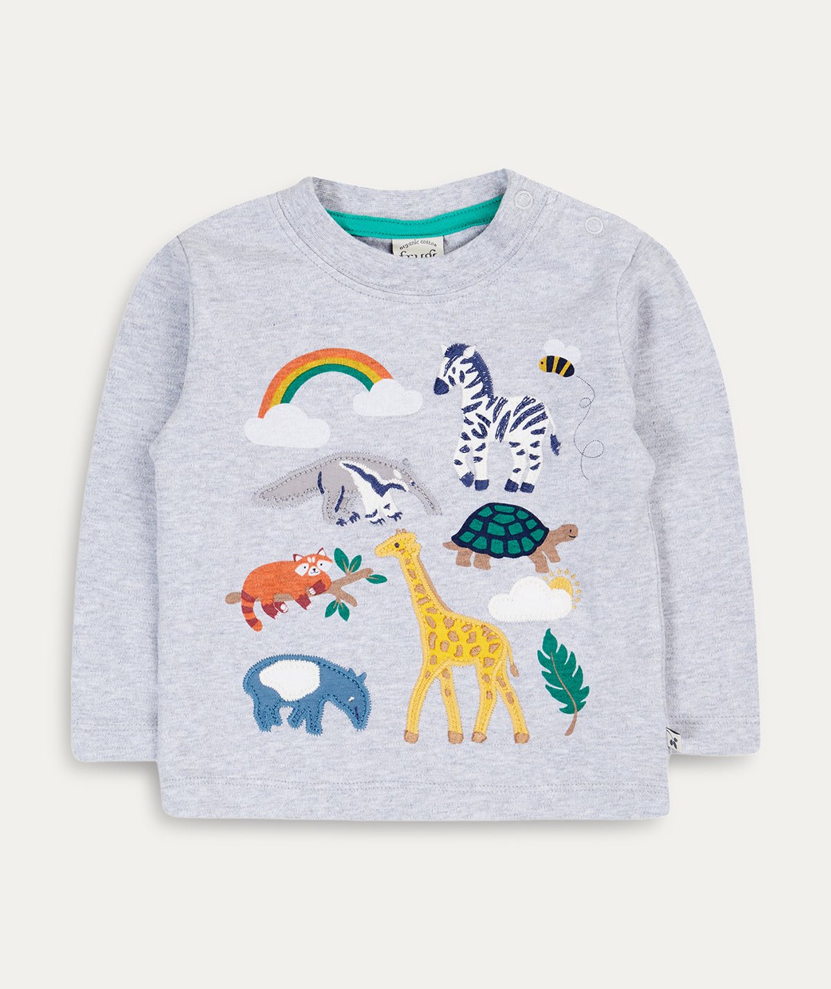 Adventure Applique Top - Grey Marl/Go Wild Animals - Clothing & Accessories - The Present King