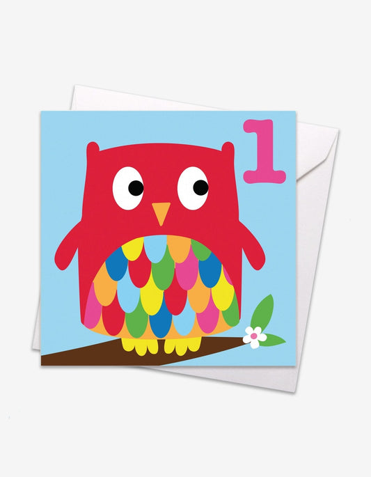 Age 1 Owl Birthday Card - Toys & Games - The Present King