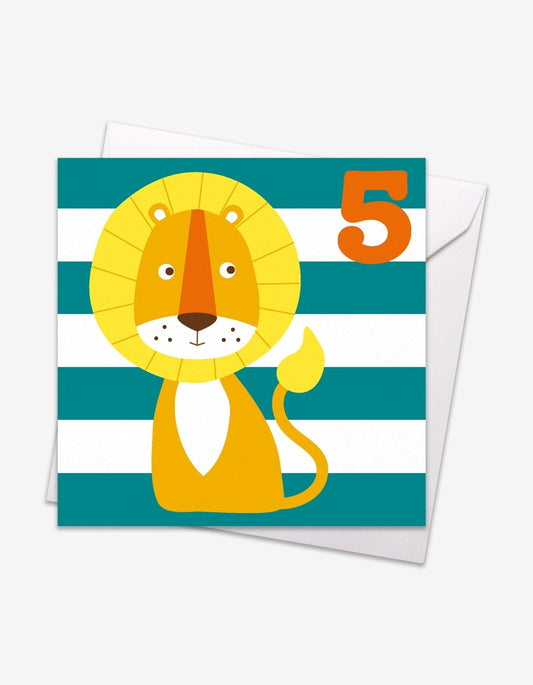 Age 5 Lion Birthday Card - Toys & Games - The Present King