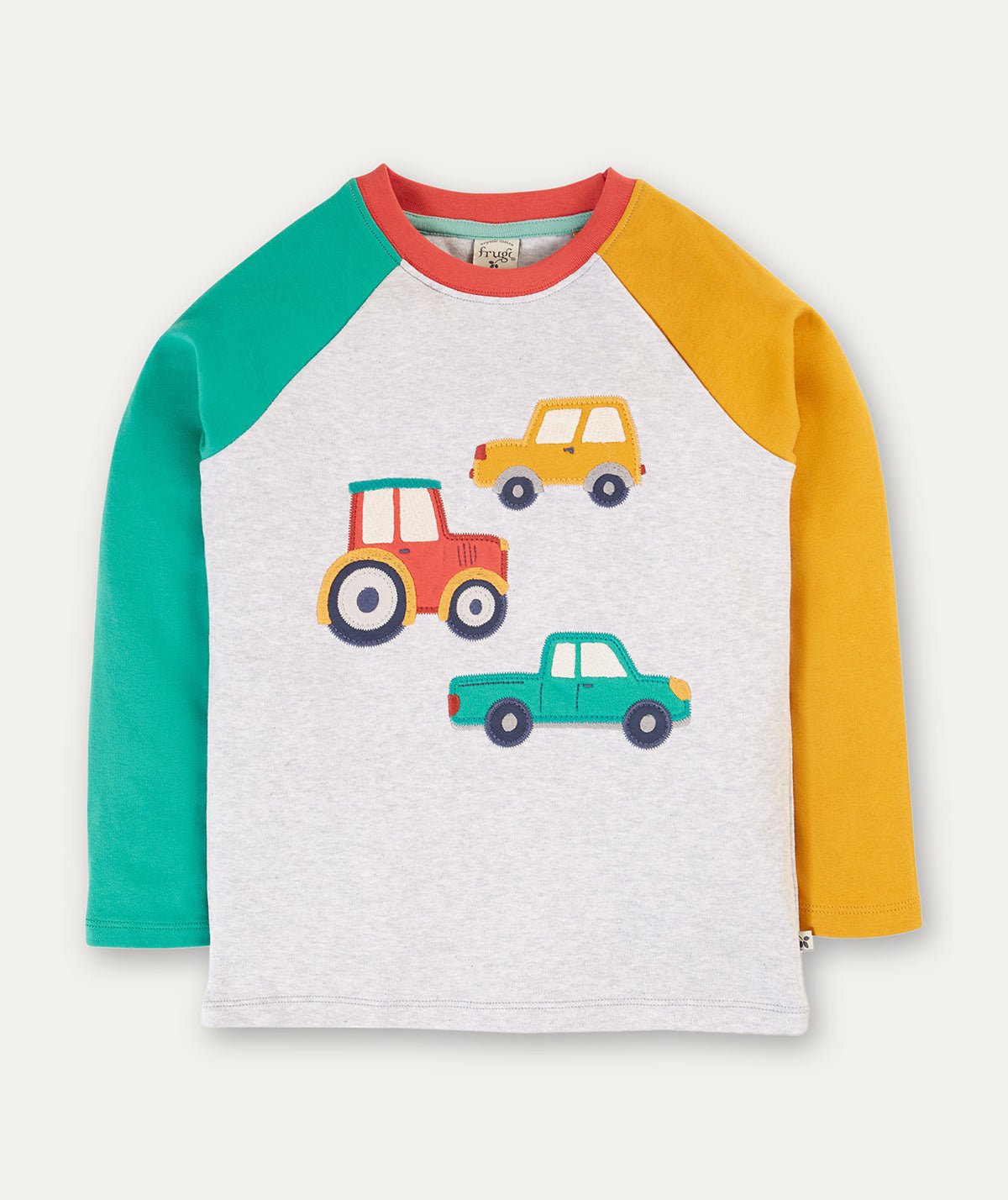 Alfie Raglan Top - Grey Marl/Vehicles - Clothing & Accessories - The Present King