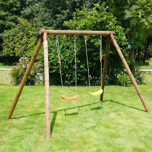 Alizee Double Wooden Swing Set - Toys & Games - The Present King