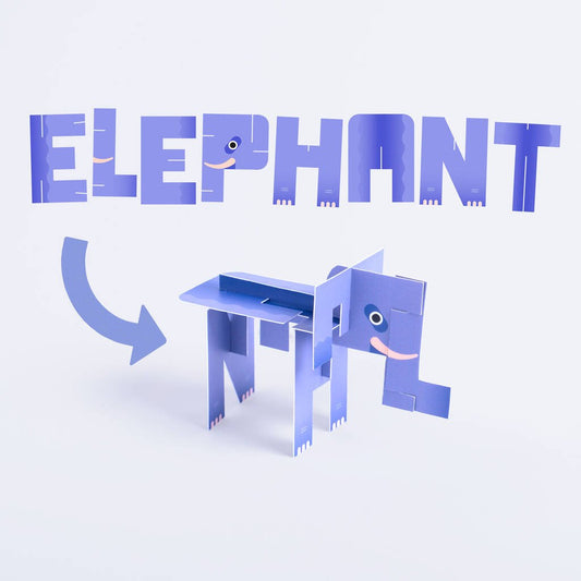 Alphapets Elephant Build Animals Out Of Letters, Purple - Toys & Games - The Present King