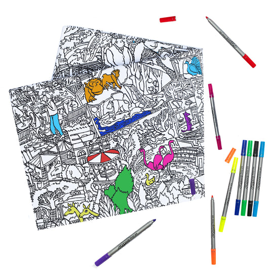 Colour in Animal Tablecloth - Zoo Design