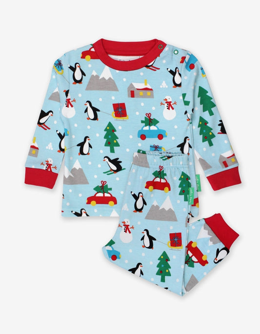 Organic Penguin's Christmas Print Adult Pyjamas