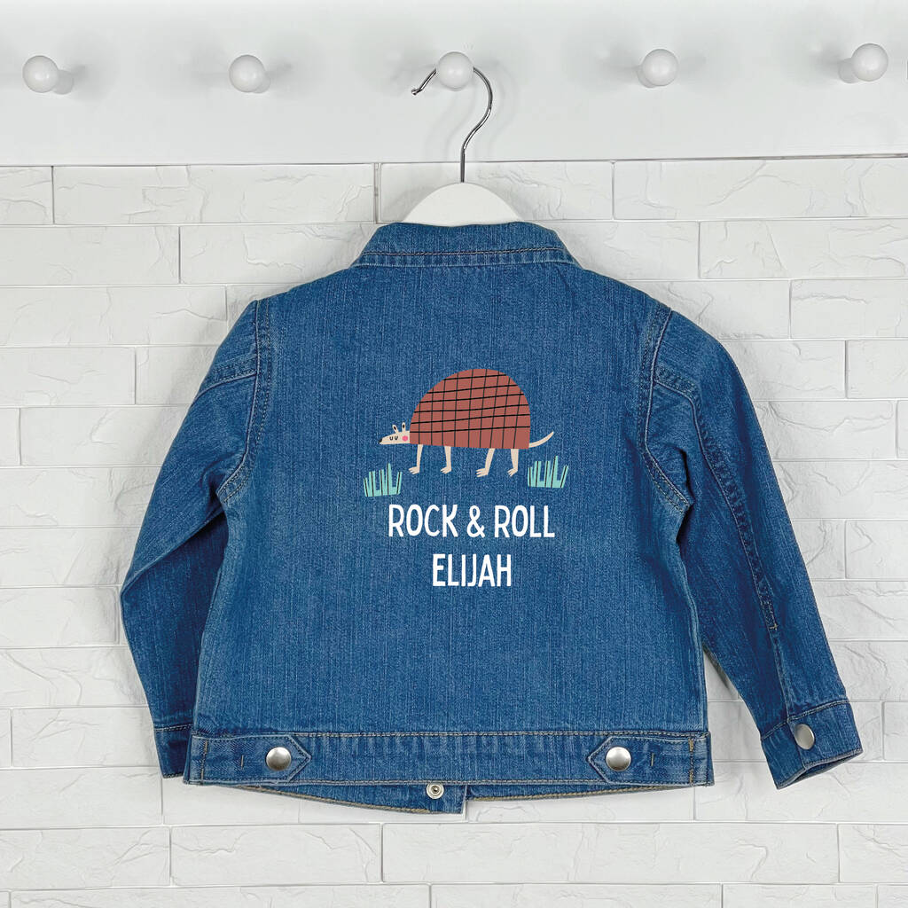 Armadillo Rock And Roll Personalised Kids Denim Jacket - Clothing & Accessories - The Present King