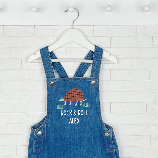 Armadillo Rock And Roll Personalised Kids Dungarees - Clothing & Accessories > Clothing > Baby & Toddler Clothing > Baby & Toddler Bottoms - The Present King