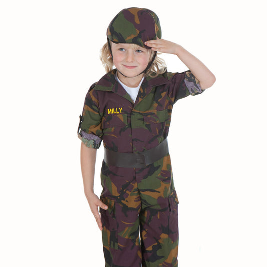 Army Camouflage Soldier Costume Personalised, Green - Toys & Games - The Present King