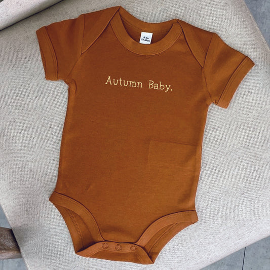 Autumn Baby Baby Vest, Brown/Cream - Clothing & Accessories > Clothing > Baby & Toddler Clothing > Baby & Toddler Tops - The Present King