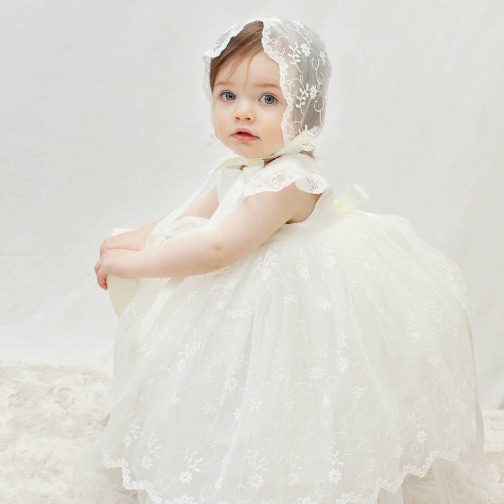 Ava Christening Dress, Ivory - Clothing & Accessories > Clothing > Baby & Toddler Clothing > Baby & Toddler Dresses - The Present King