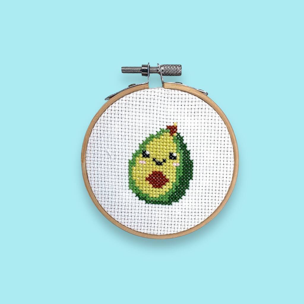 Avocado Mini Cross Stitch Kit, Green - Toys & Games - The Present King