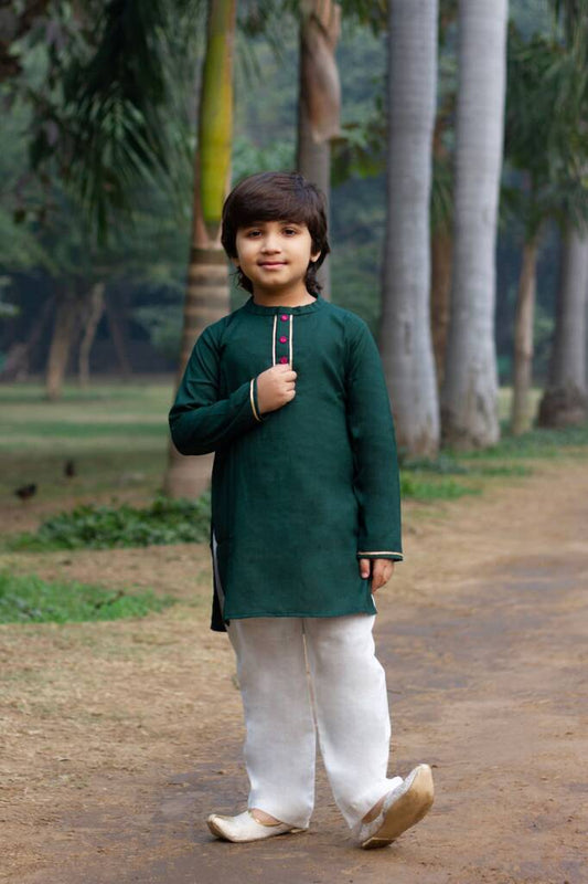 Azma Boys Kurta Payjama, Green - Clothing & Accessories - The Present King