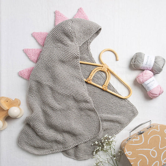 Baby Dinosaur Hooded Blanket Easy Knitting Kit - Toys & Games - The Present King