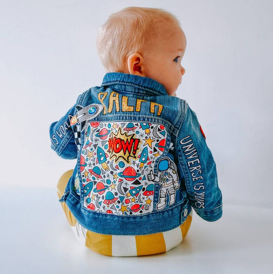 Baby Personalised Hand Painted Denim Jacket, Multi - Coloured - Clothing & Accessories - The Present King