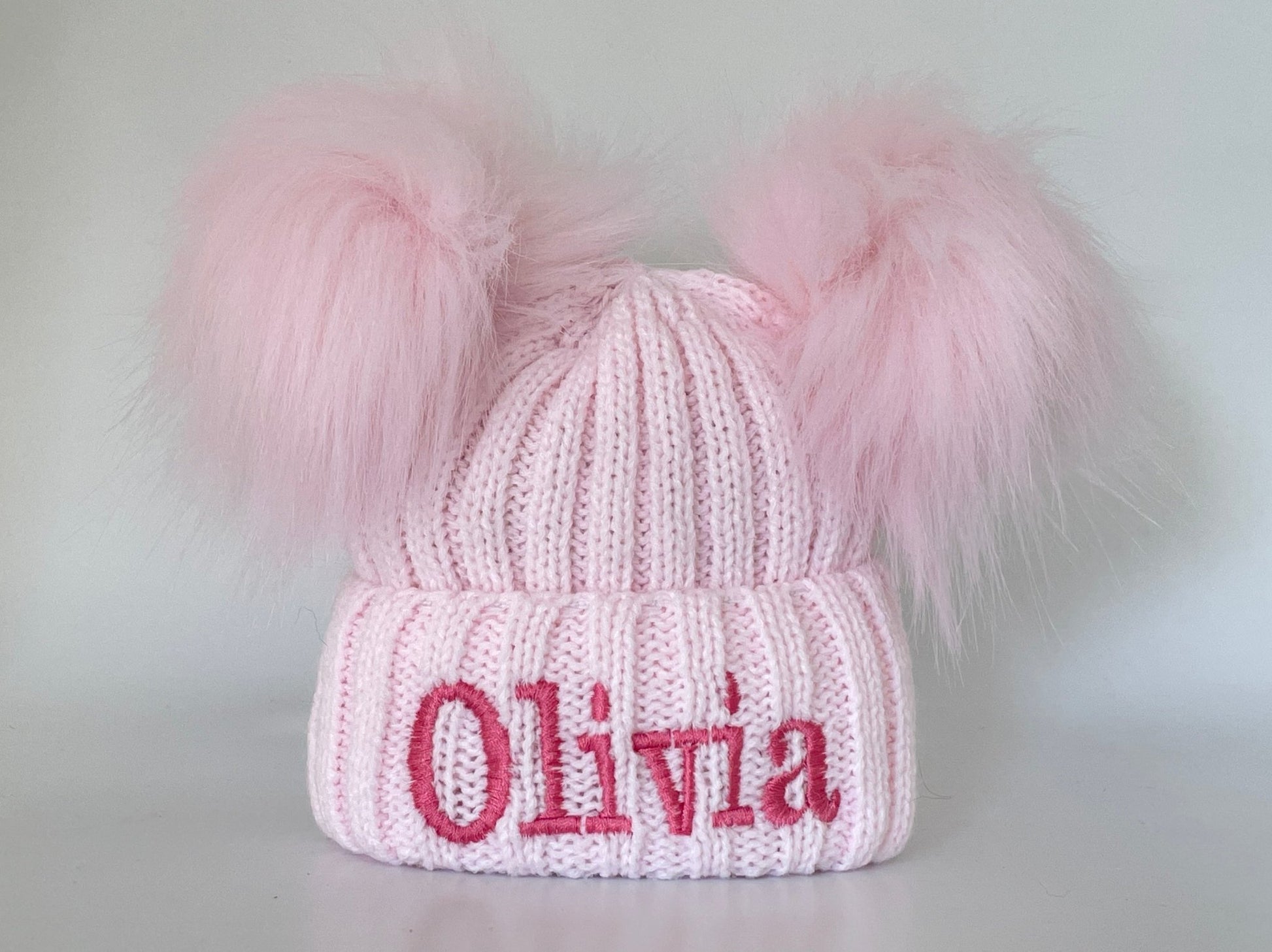 Baby Pink Embroidered Knitted Hat, Pink - Clothing & Accessories - The Present King