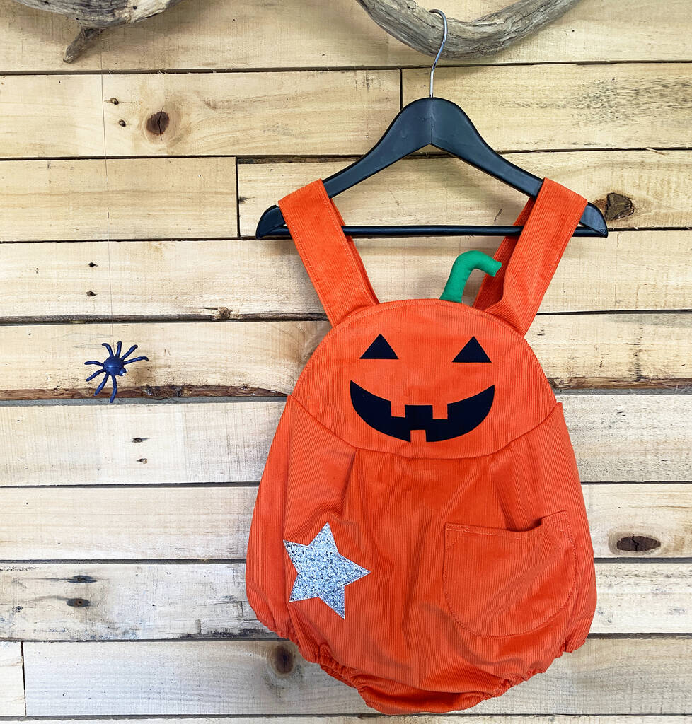 Baby Pumpkin Halloween Romper Costume, Orange - Clothing & Accessories - The Present King