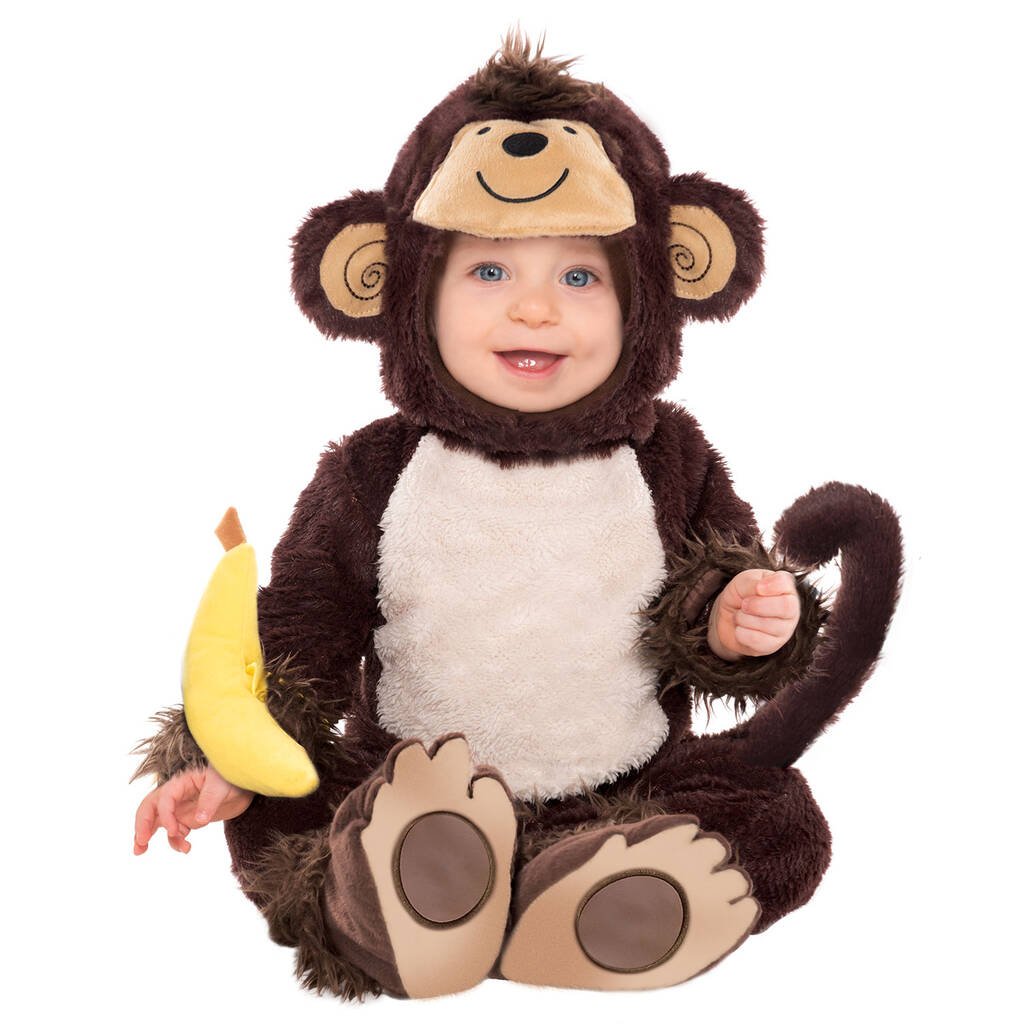 Baby's Monkey Dress Up Costume, Brown - Toys & Games > Toys > Dress Up & Pretend Play > Costumes > Baby & Toddler Costumes - The Present King