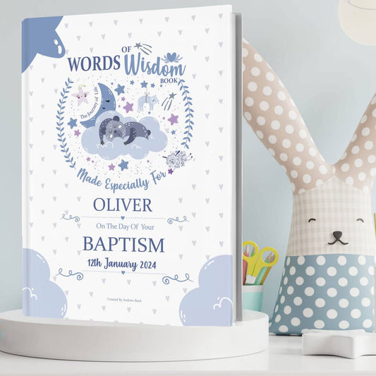 Baptism Gift Personalised Book Of Words Of Wisdom - Toys & Games - The Present King