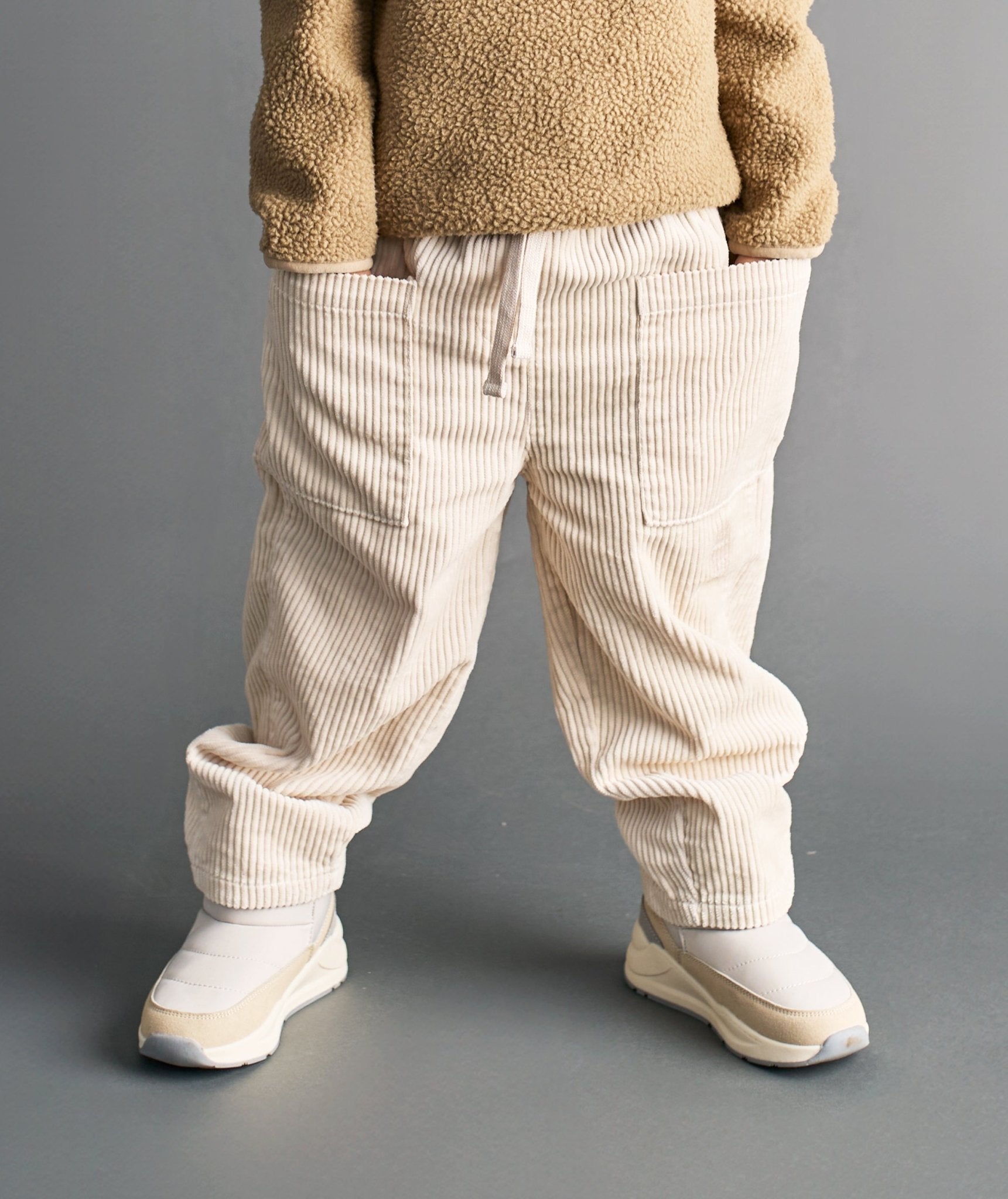 Barrel Leg Cord Trouser - Neutral Winter White - Clothing & Accessories - The Present King