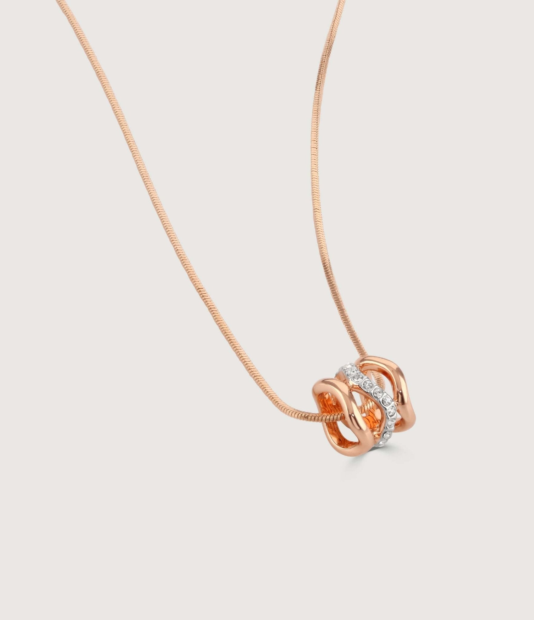 BAYSWATER BARREL PENDANT - TWO - TONE ROSE GOLD - Jewellery & Watches - The Present King