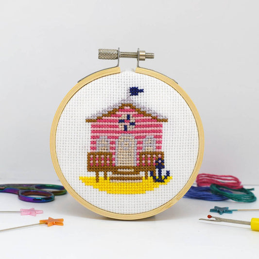 Beach Hut' Mini Cross Stitch Kit - Toys & Games - The Present King