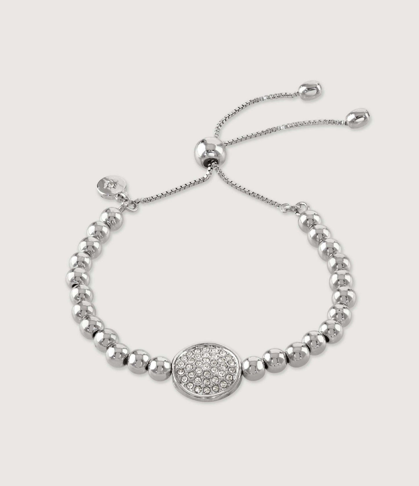 BEADED FRIENDSHIP BRACELET WITH PAVE DISC - Clothing & Accessories - The Present King