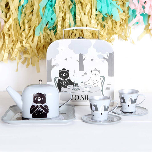 Bear Camp Tea Set With Personalised Case - Toys & Games > Toys > Pretend Play > Toy Kitchens & Play Food - The Present King