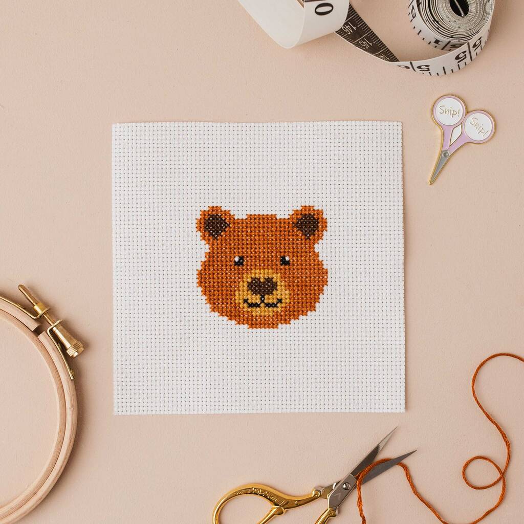 Bear Mini Counted Cross Stitch Kit - Toys & Games - The Present King