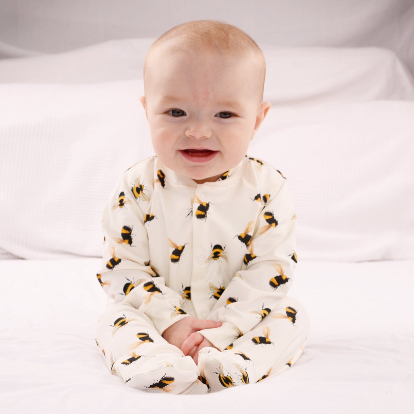 Bee Print Cotton Sleepsuit - Baby & Toddler > Baby & Toddler Clothing > Baby & Toddler Sleepwear - The Present King