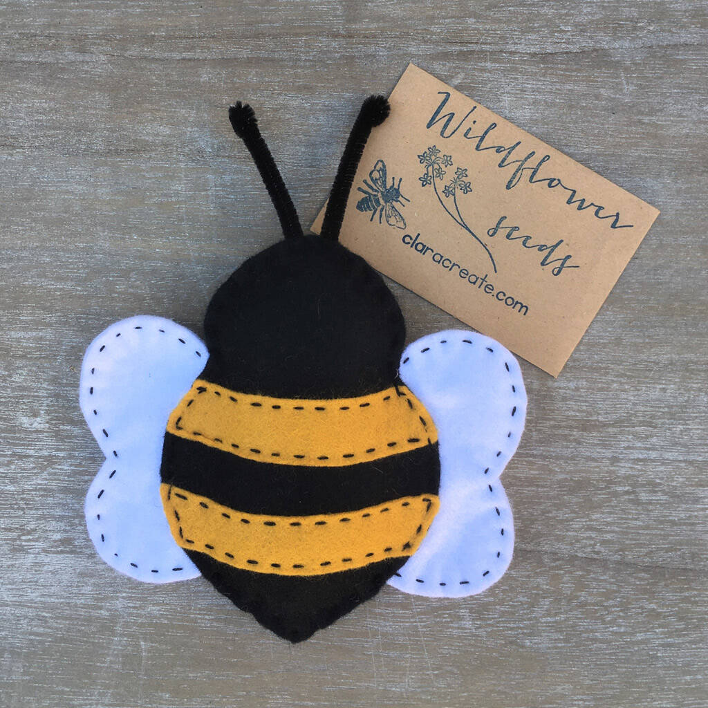 Bee Sewing Kit And Wildflower Seed Pack, Black - Toys & Games - The Present King