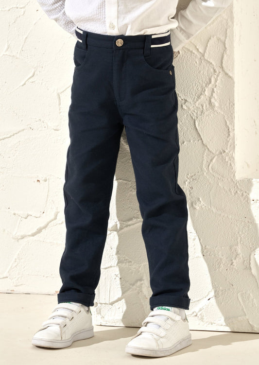 Bernard Navy Smart Textured Trousers - Clothing & Accessories - The Present King