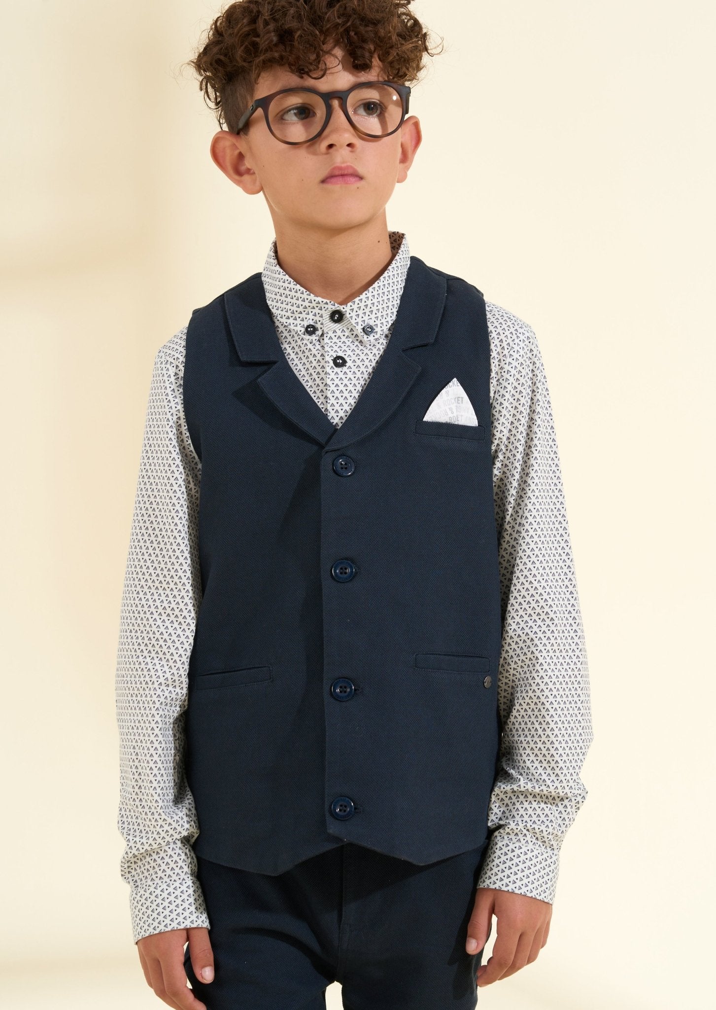 Bernard Navy Textured Waistcoat - Clothing & Accessories - The Present King