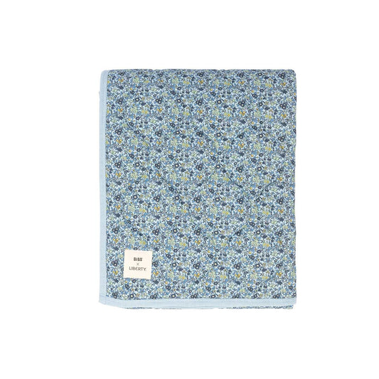 BIBS X LIBERTY Quilted Blanket - Chamomile Lawn - Baby Blue - Chamomile Lawn/Baby Blue / 70cm x 100cm - Baby & Toddler > Baby Transport Accessories > Baby Carrier & Car Seat Accessories - The Present King