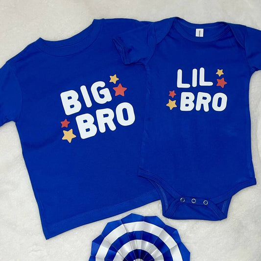 Big Bro Lil Bro Stars T Shirt Set, Blue - Clothing & Accessories - The Present King