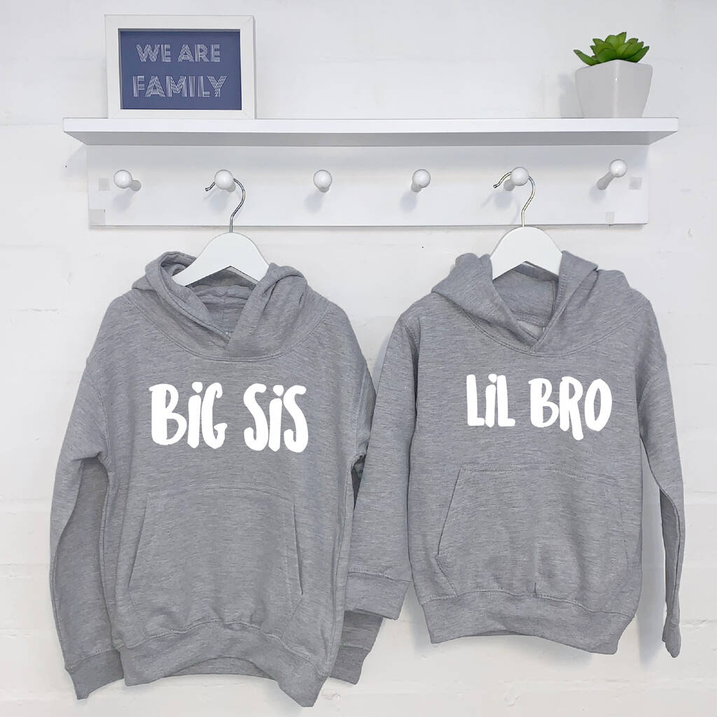 Big Sis Lil Sis/ Big Bro Lil Bro Matching Hoodie Set, Multiple Choices Available - Clothing & Accessories - The Present King