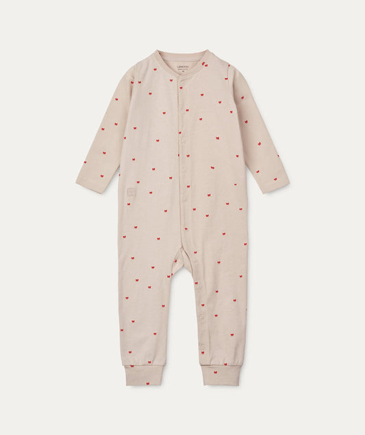 Birk Printed Pyjamas Jumpsuit - Holiday bow / Sandy - Clothing & Accessories - The Present King