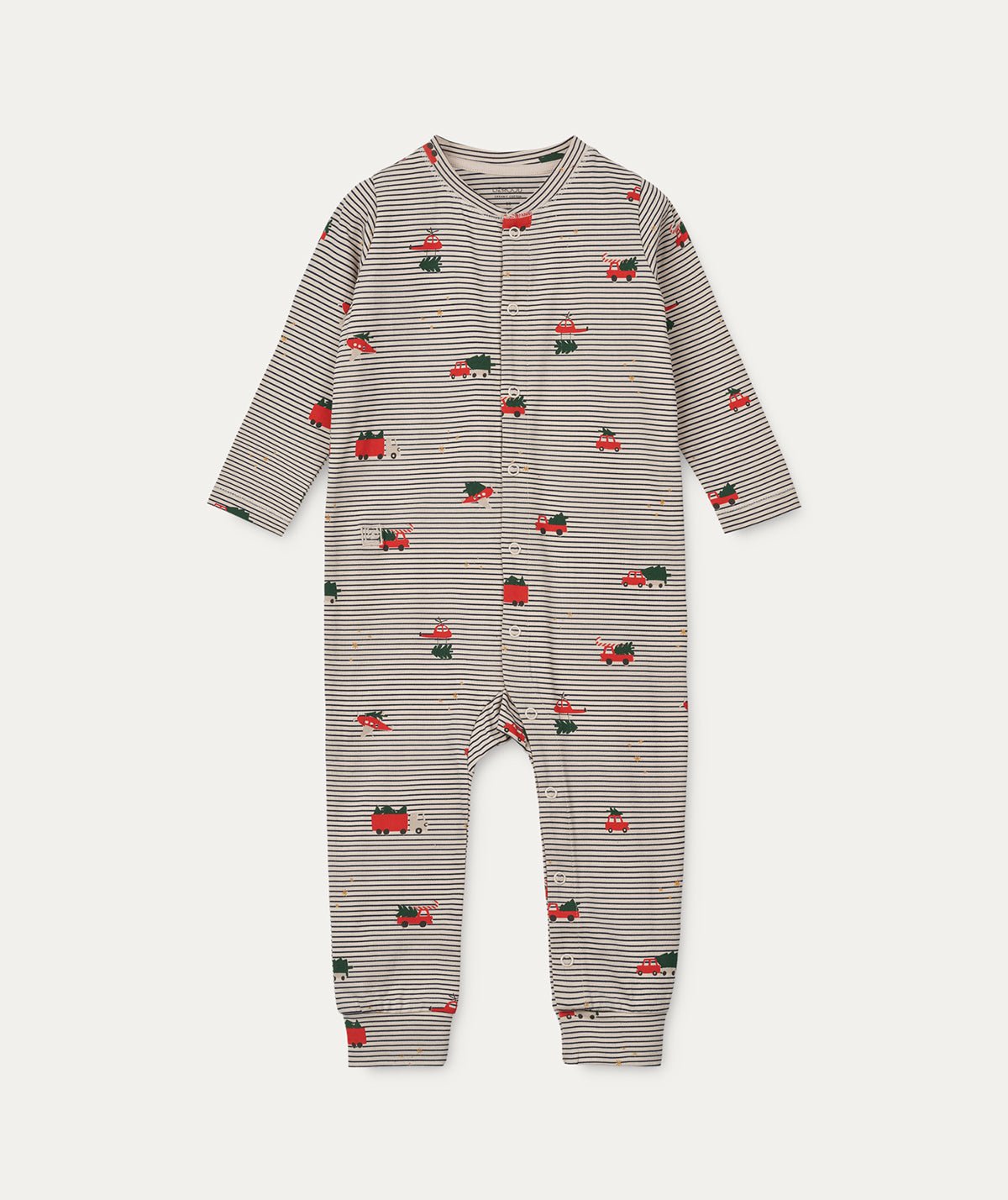 Birk Printed Pyjamas Jumpsuit - Holiday vehicles / Stripe navy - Clothing & Accessories - The Present King