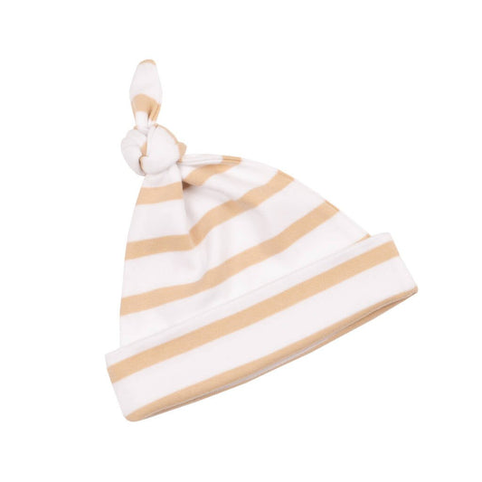 Biscuit + White Breton Striped Hat, Brown - Clothing & Accessories - The Present King