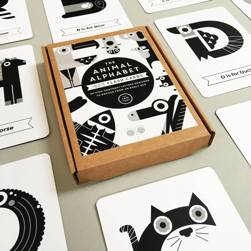 Black And White Alphabet Flash Cards, Black - Toys & Games - The Present King