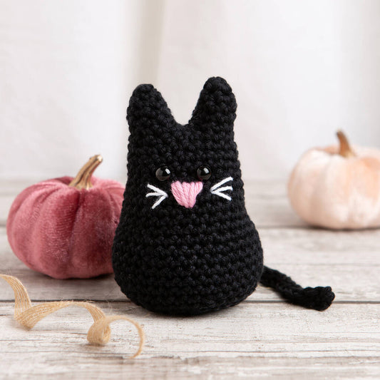 Black Cat Easy Halloween Crochet Kit, Black - Toys & Games - The Present King