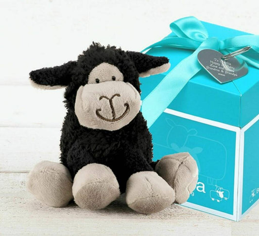 Black Lamb Soft Toy With Personalised Keyring, Black - Toys & Games - The Present King